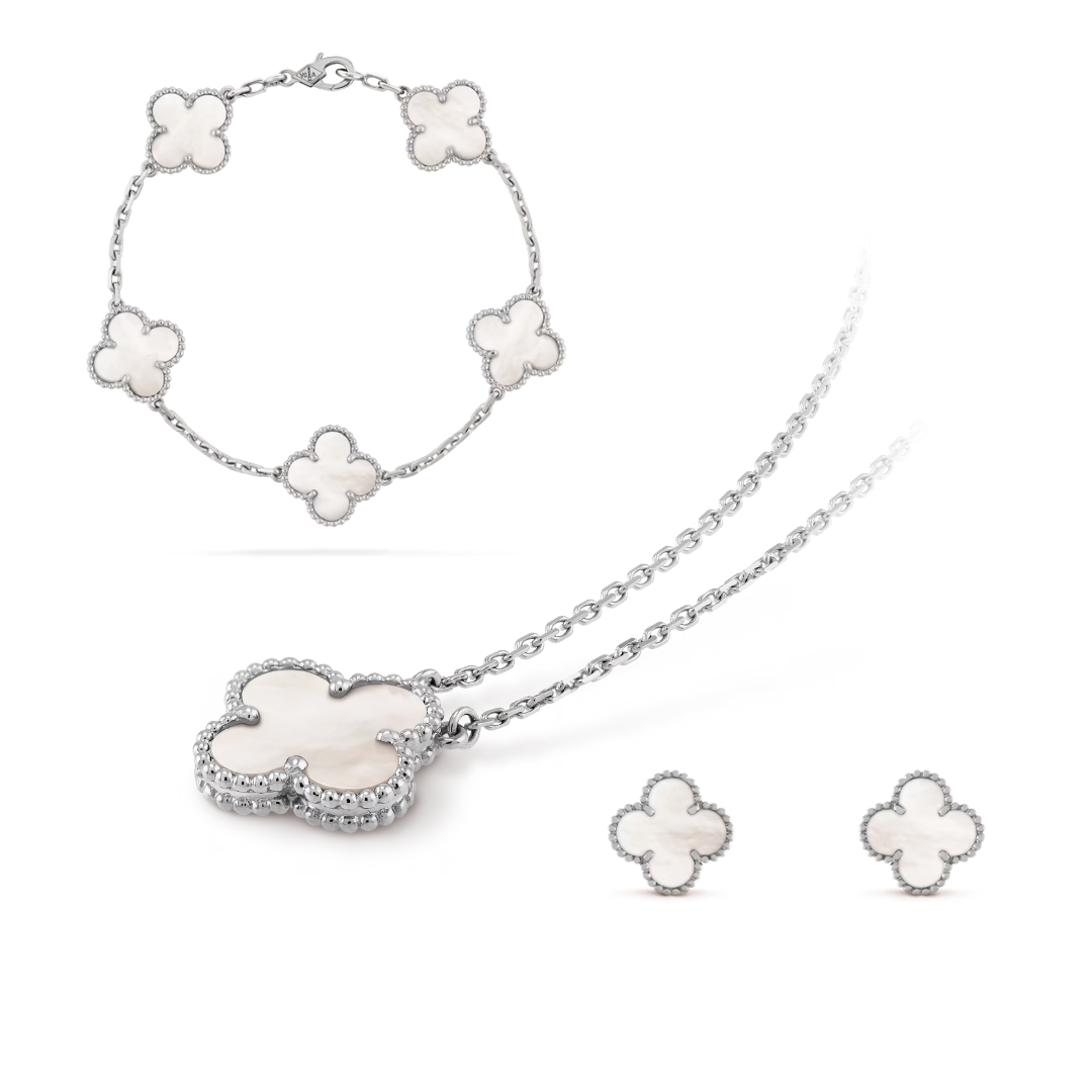 CELESTE TRIFOGLIO SET | BIANCO/ARGENTO