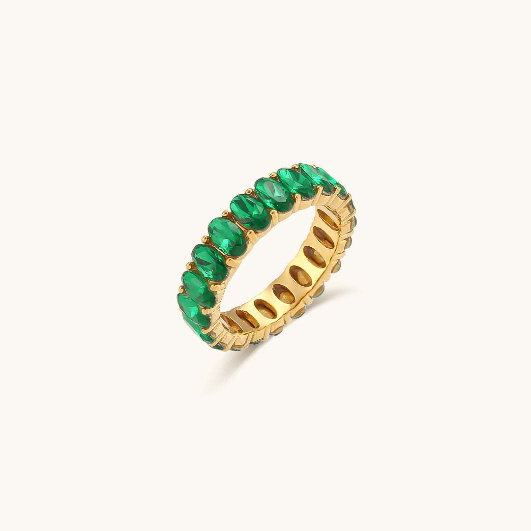 Antoinette Diamond Simulant Gold Ring