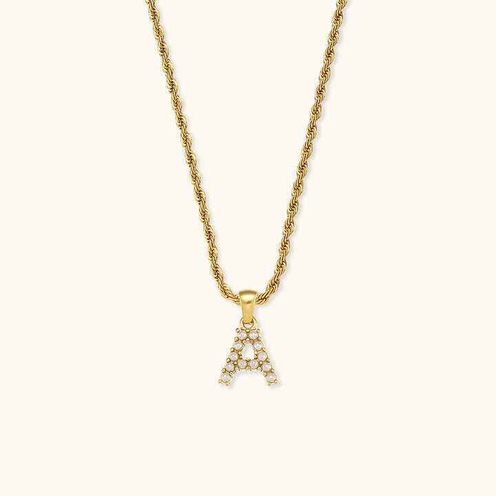 Elodie Initial Letter Pearl Necklace