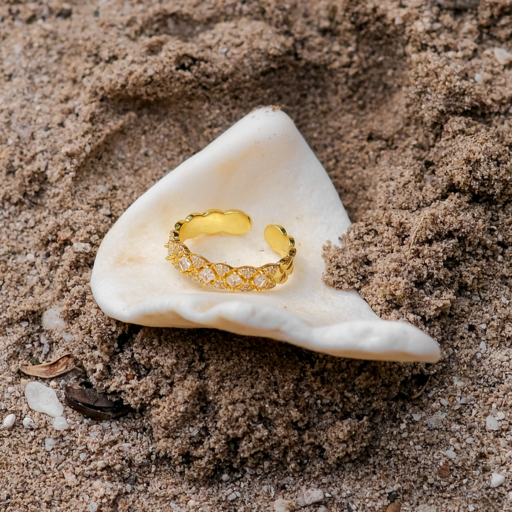 Camille Gold Patterned Ring