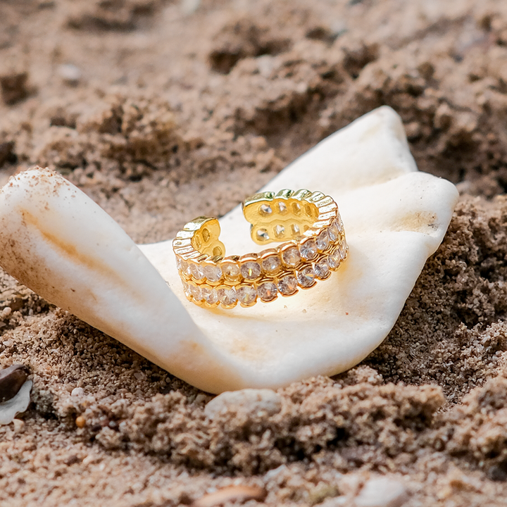 Cassandra Studded Gold Ring