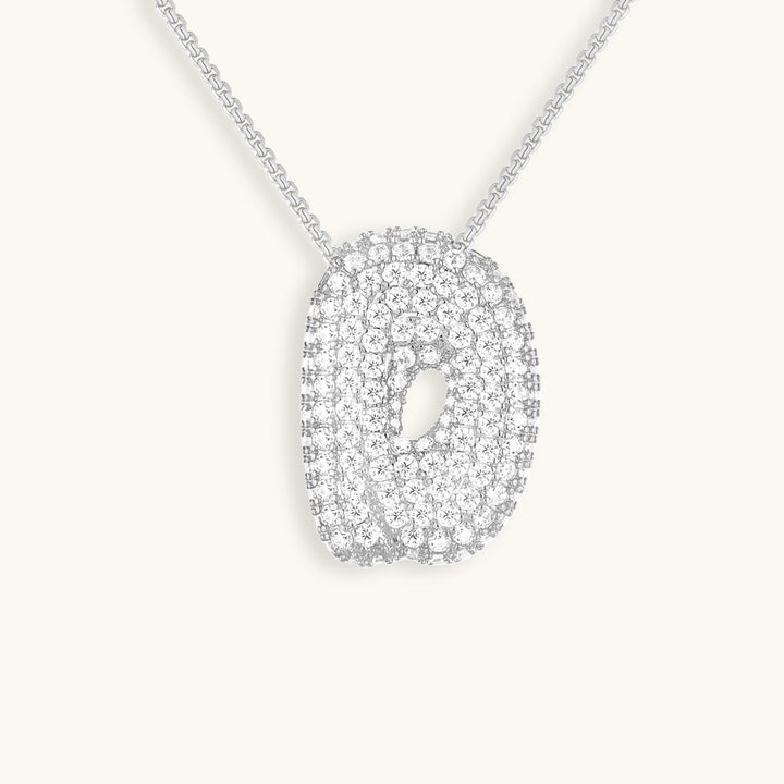 Bubble Initial Diamond Necklace