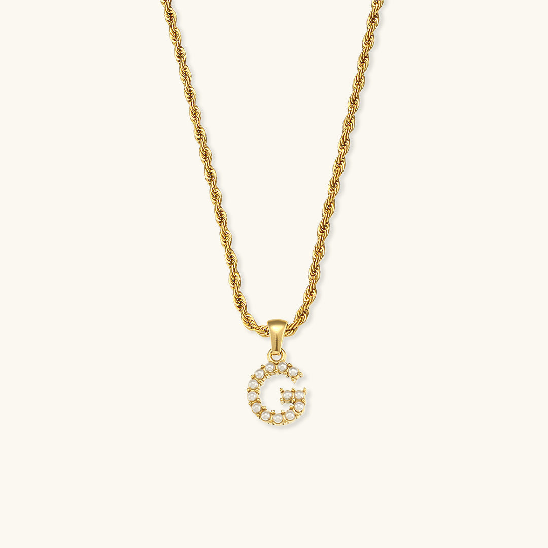 Elodie Initial Letter Pearl Necklace