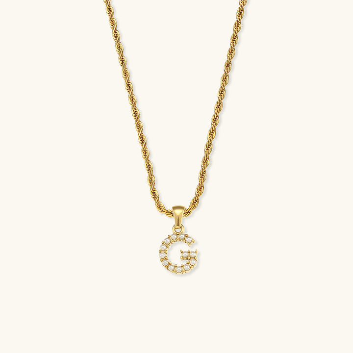 Elodie Initial Letter Pearl Necklace