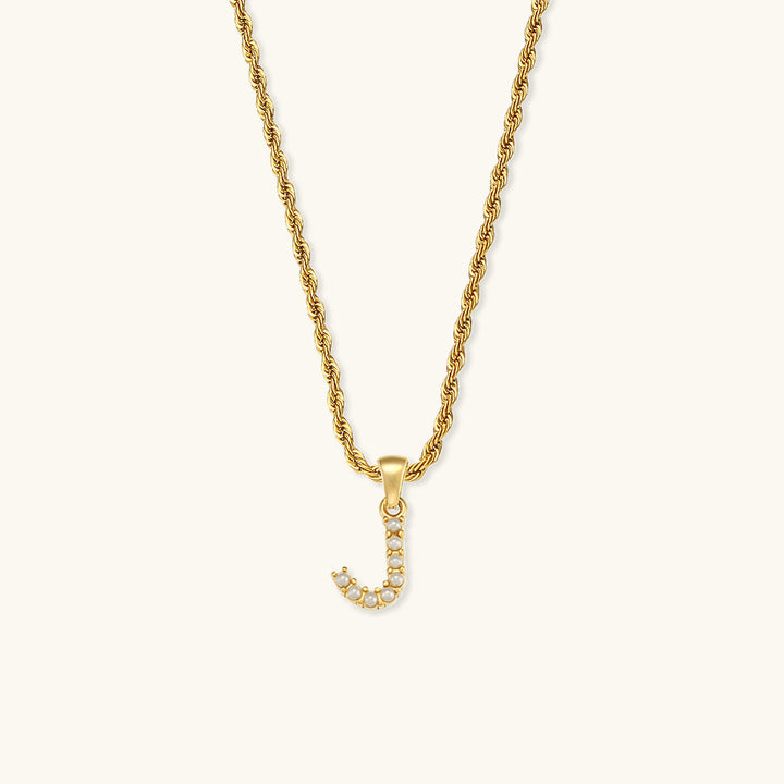 Elodie Initial Letter Pearl Necklace