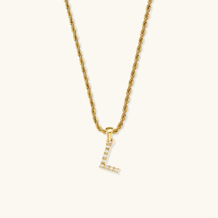 Elodie Initial Letter Pearl Necklace