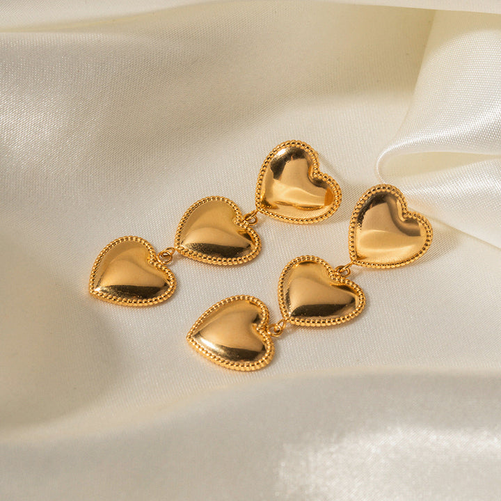 Aimee Gold Heart Earrings