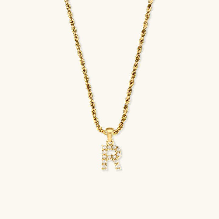 Elodie Initial Letter Pearl Necklace