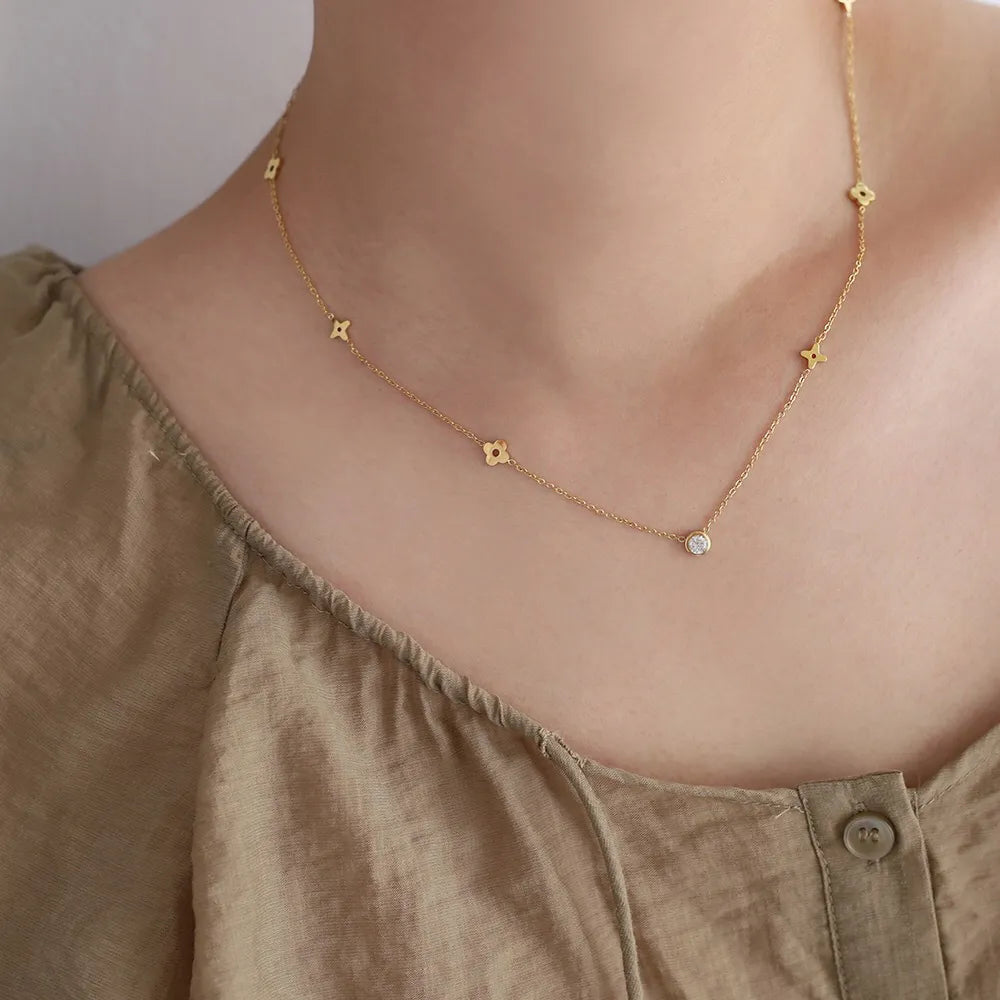 CARRIE Klaver Ketting | Goud