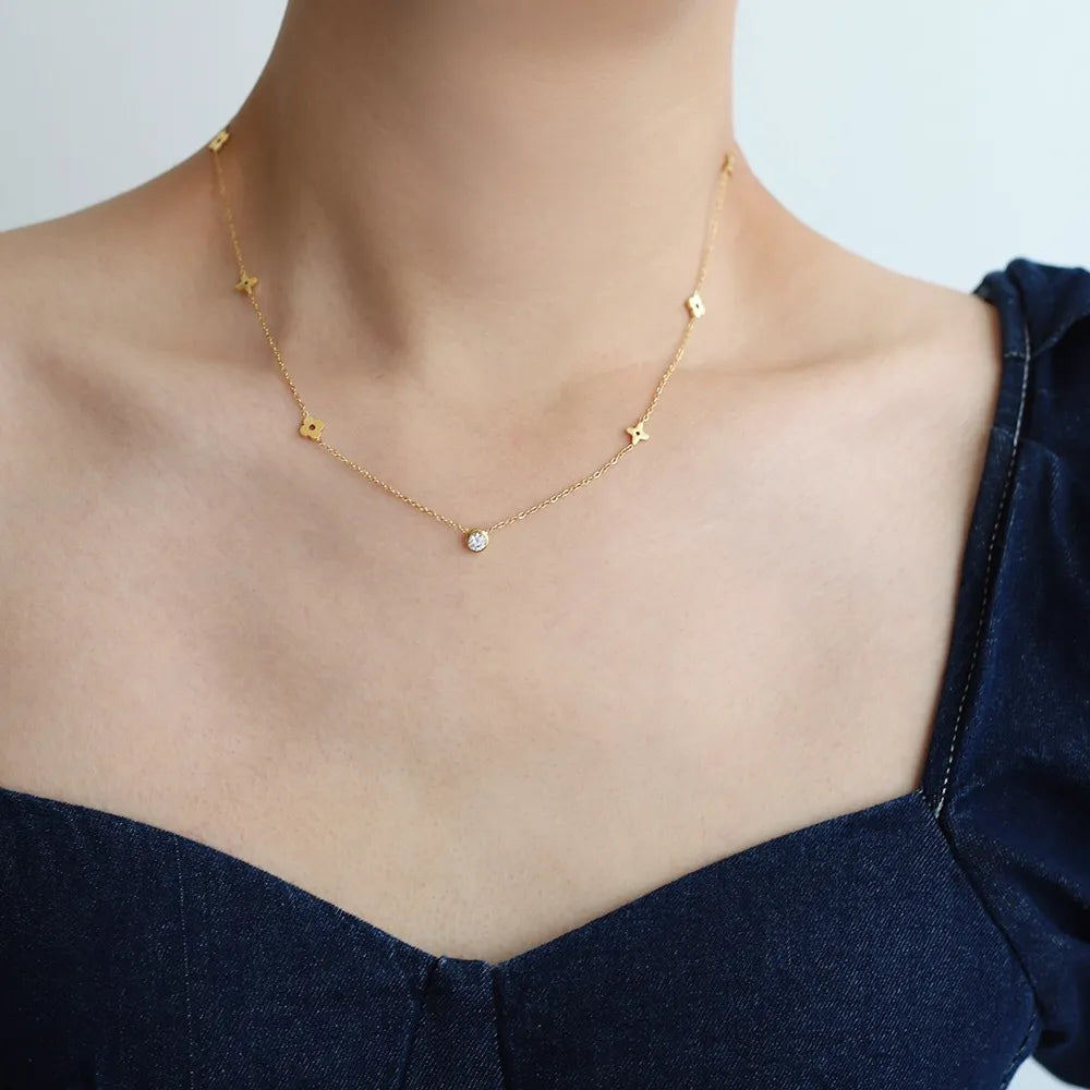 CARRIE Klaver Ketting | Goud