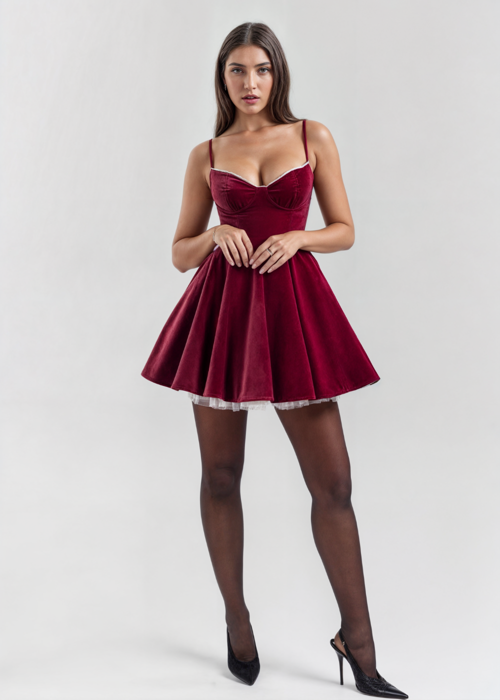 Scarlett Velvet Tulle Mini Dress