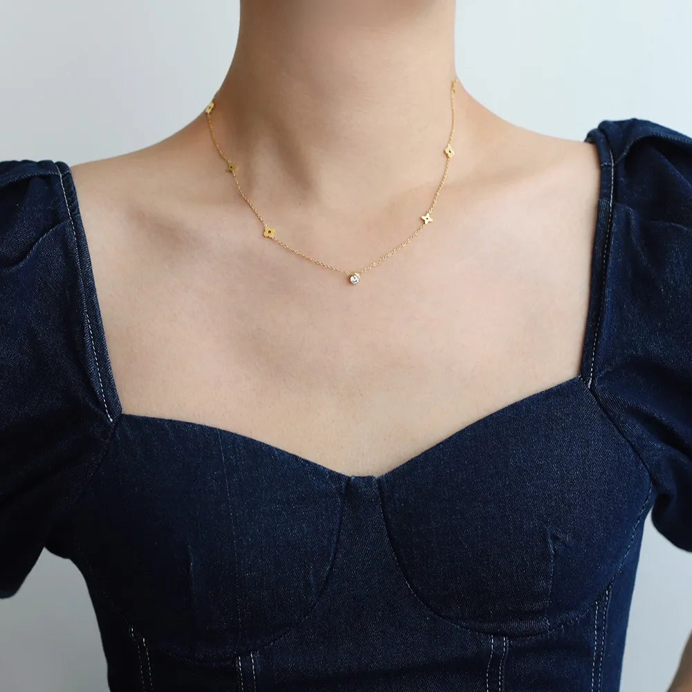 CARRIE Klaver Ketting | Goud