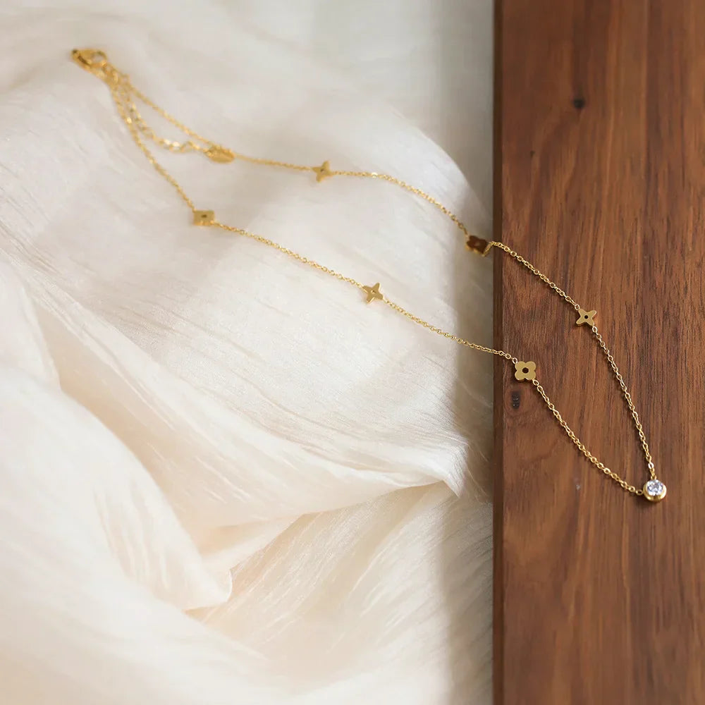 CARRIE Klaver Ketting | Goud