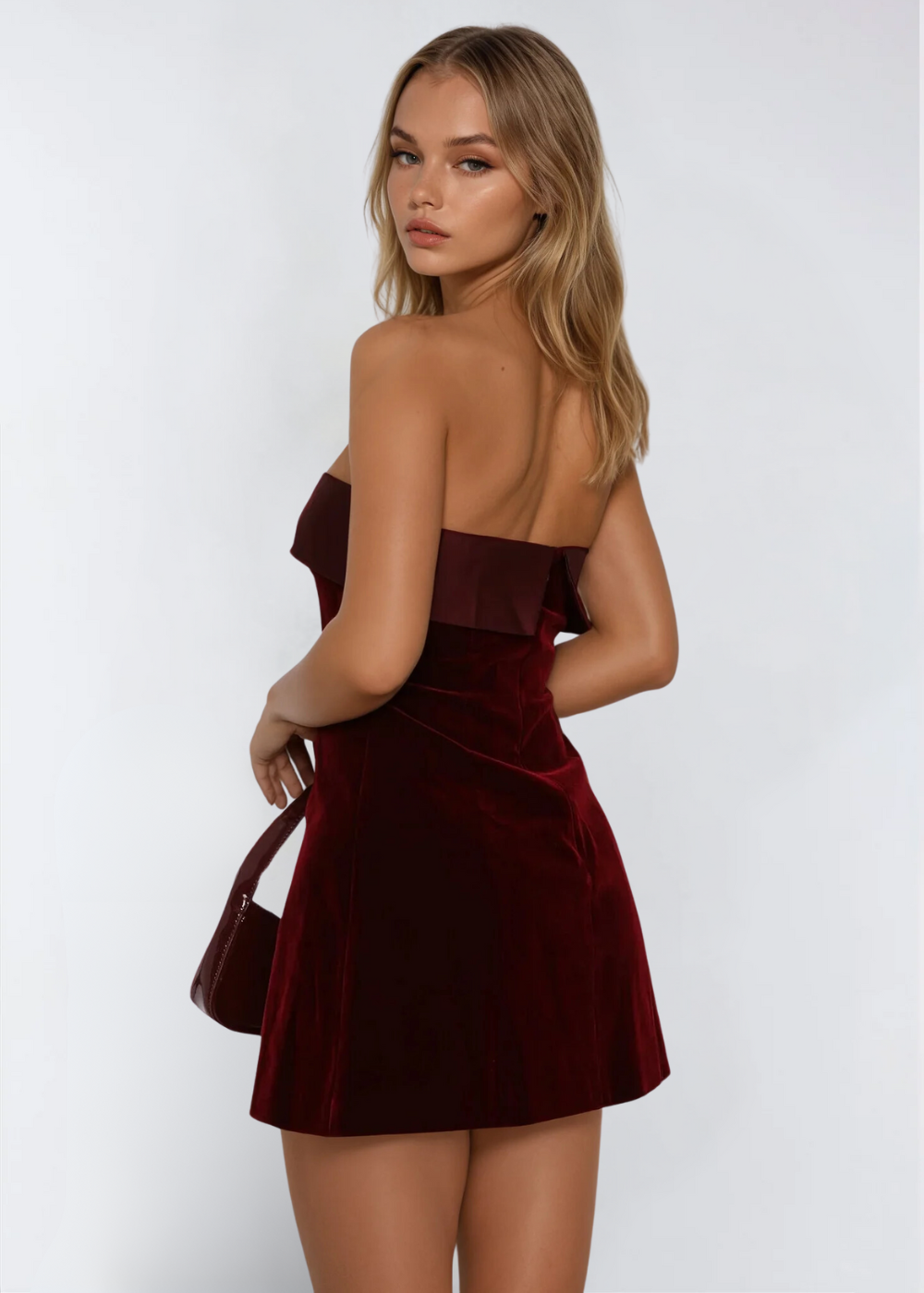 Stella Strapless Velvet Mini Dress