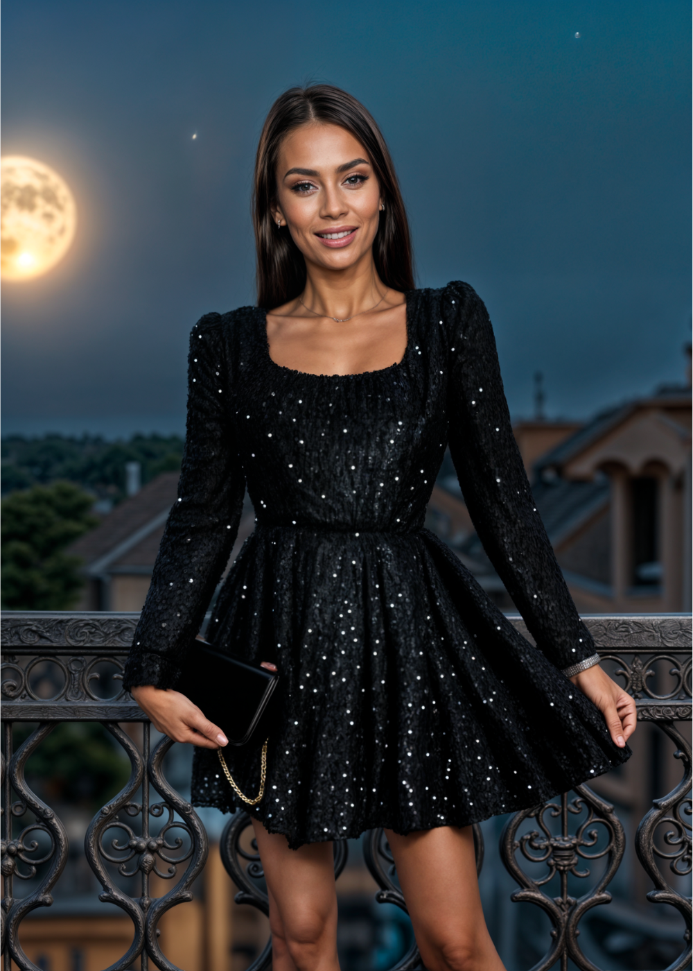 Skylar Black Sequin Mini Dress