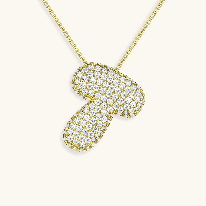 Bubble Initial Diamond Necklace