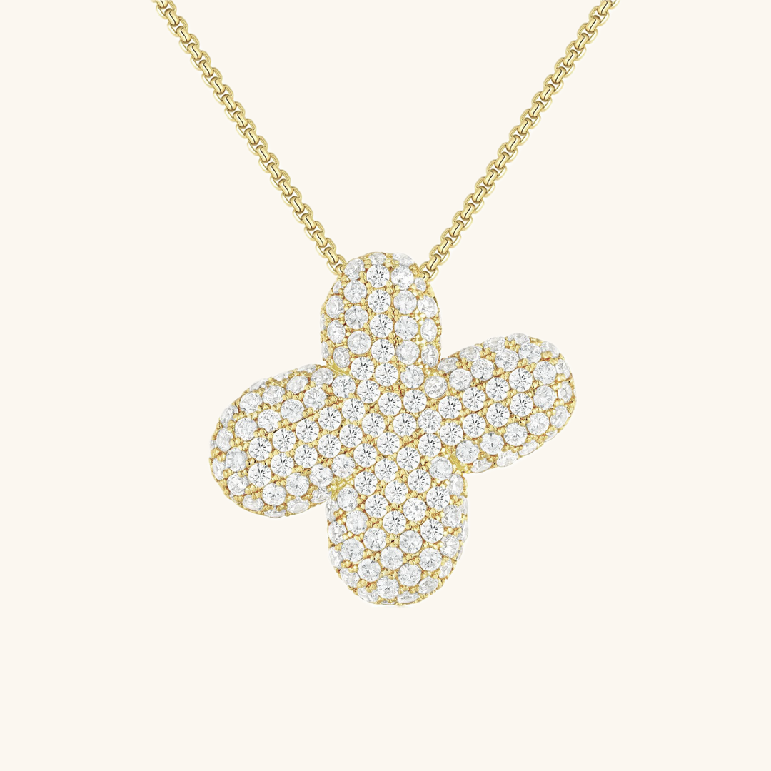 Bubble Initial Diamond Necklace