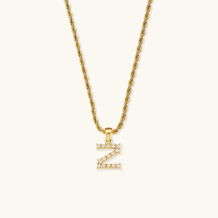 Elodie Initial Letter Pearl Necklace