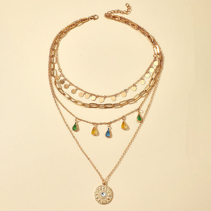 FOR HER | MULTI-LAYERED NECKLACE WITH CRYSTALS